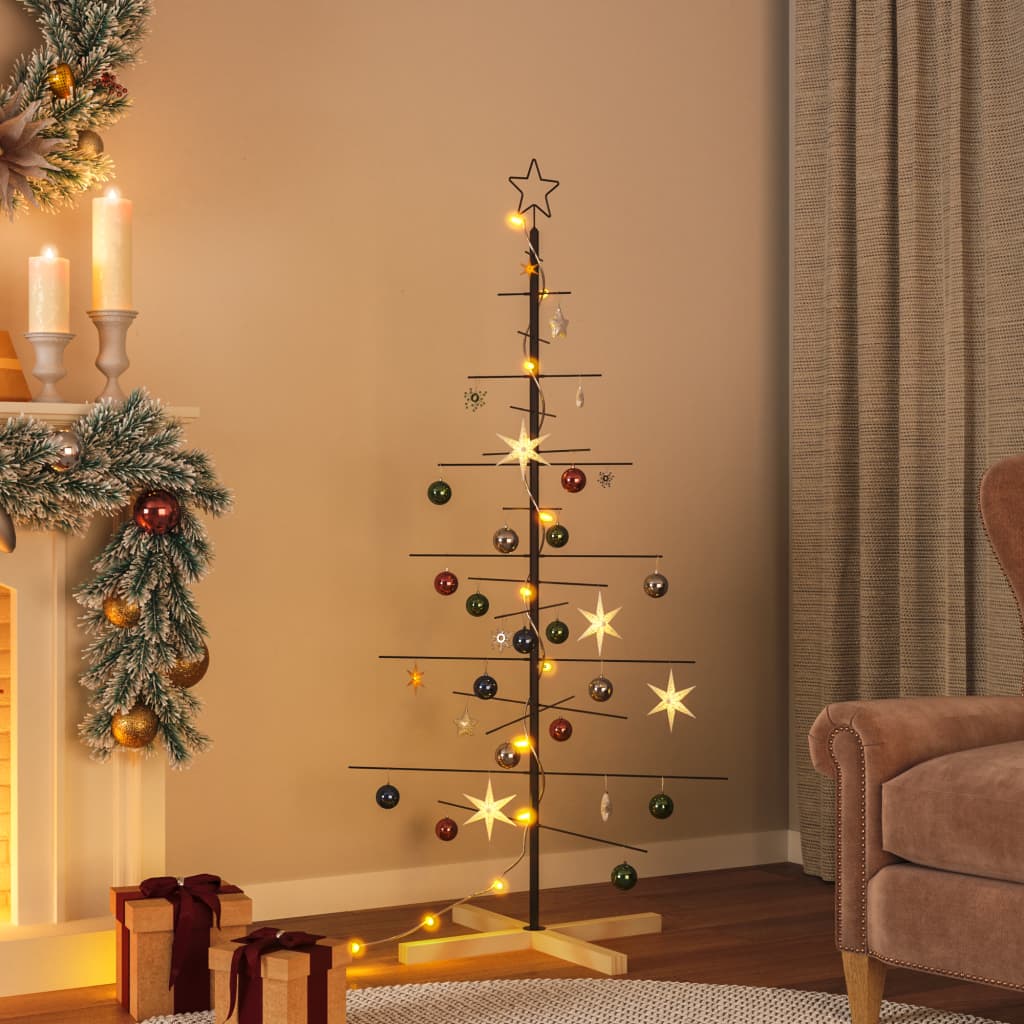 Arbre de Noël en métal avec base en bois noir 150 cm - XIOS