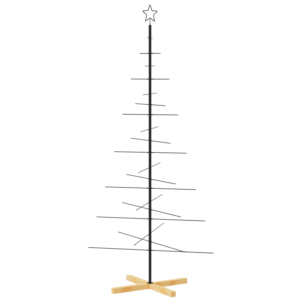 Arbre de Noël en métal avec base en bois noir 180 cm - XIOS