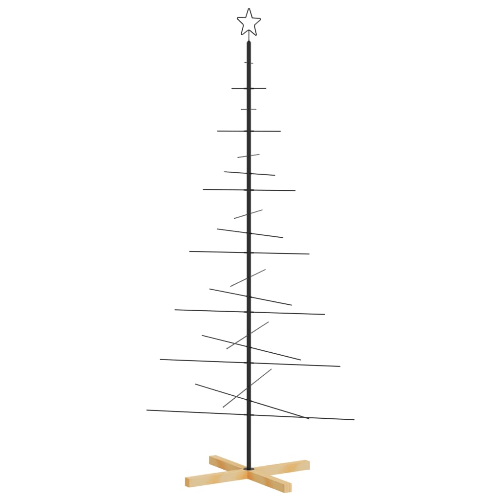 Arbre de Noël en métal avec base en bois noir 180 cm - XIOS