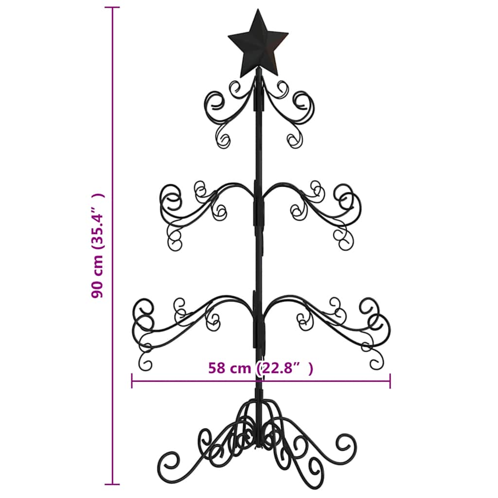 Arbre de Noël en métal pour décoration noir 90 cm - XIOS