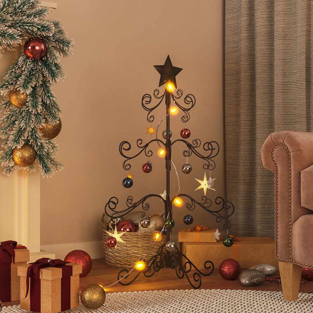 Arbre de Noël en métal pour décoration noir 90 cm - XIOS