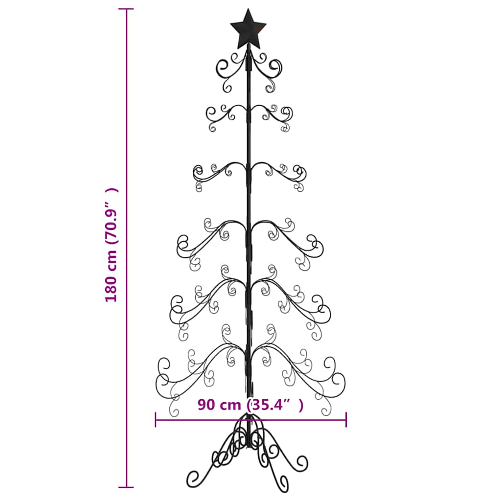 Arbre de Noël en métal pour décoration noir 180 cm - XIOS