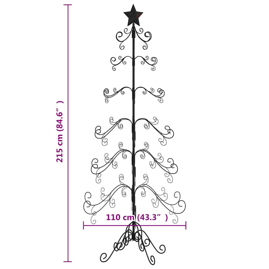 Arbre de Noël en métal pour décoration noir 215 cm - XIOS