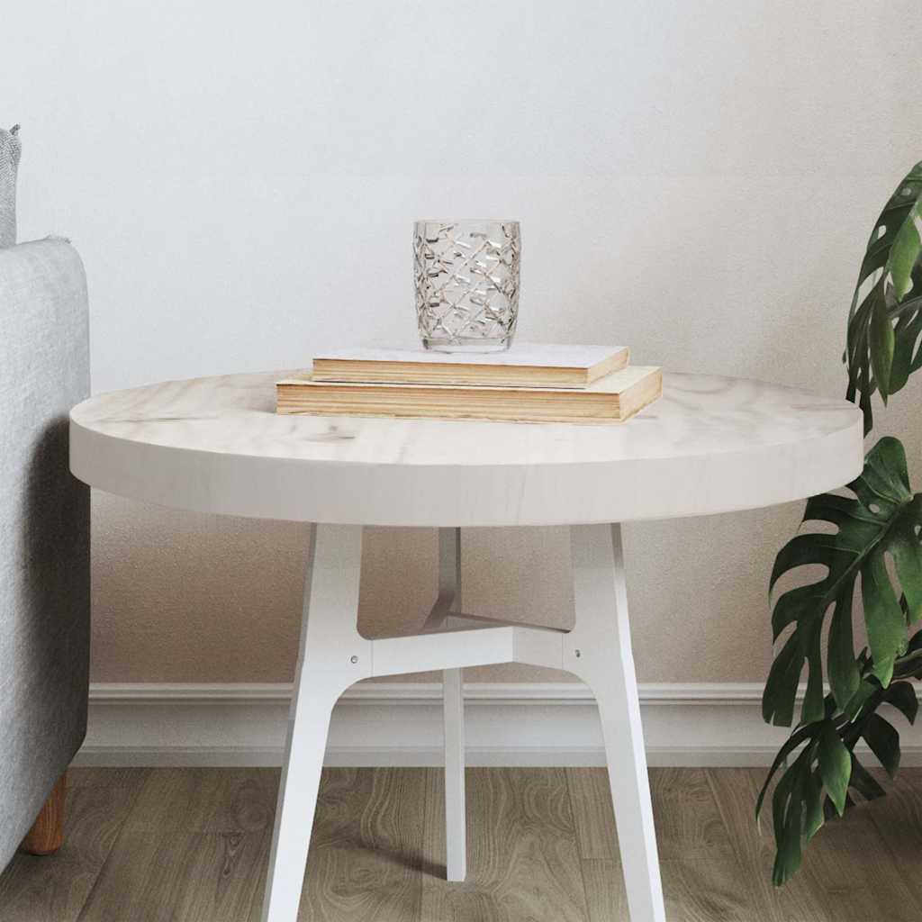 Dessus de table rond blanc Ø50x3 cm bois de pin massif - XIOS