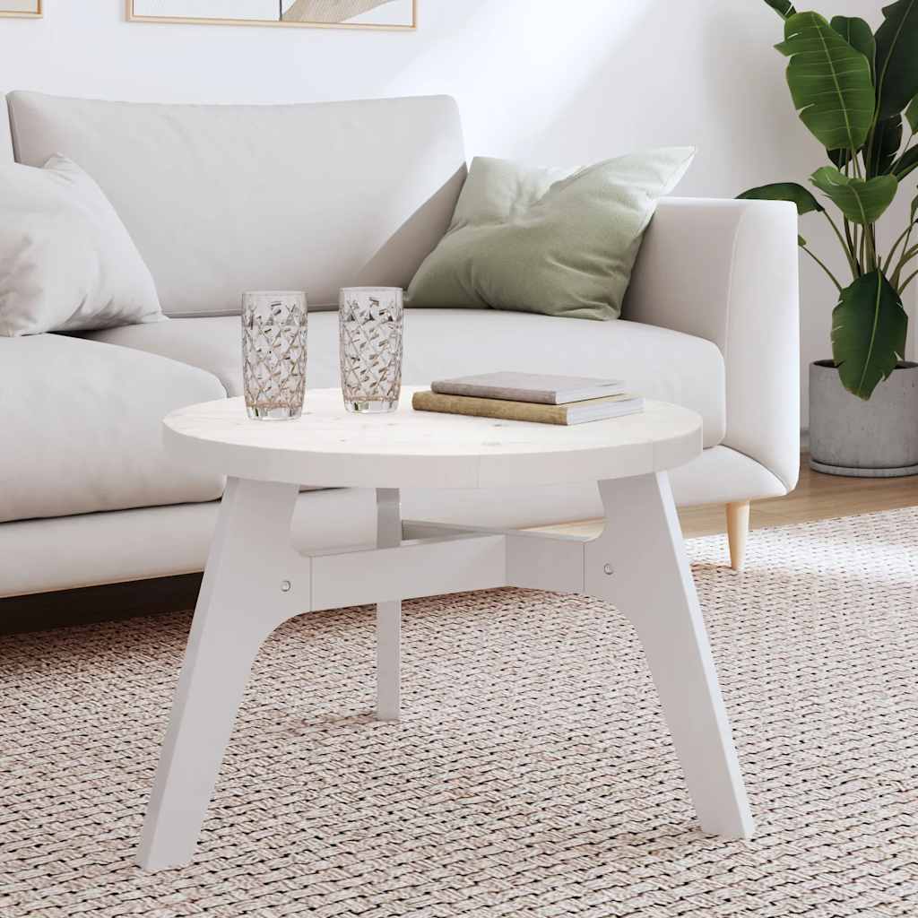 Dessus de table rond blanc Ø60x3 cm bois de pin massif - XIOS