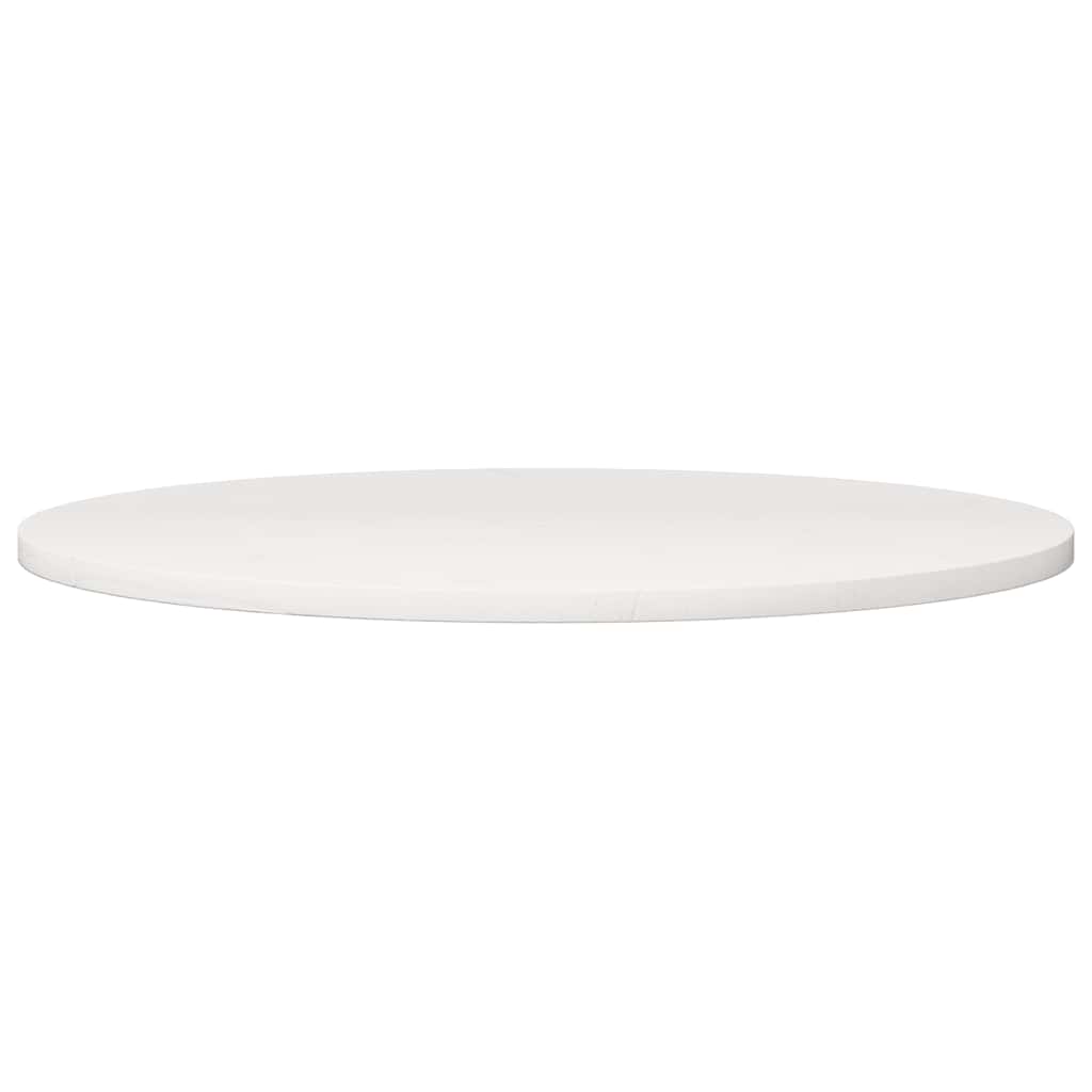 Dessus de table rond blanc Ø80x3 cm bois de pin massif