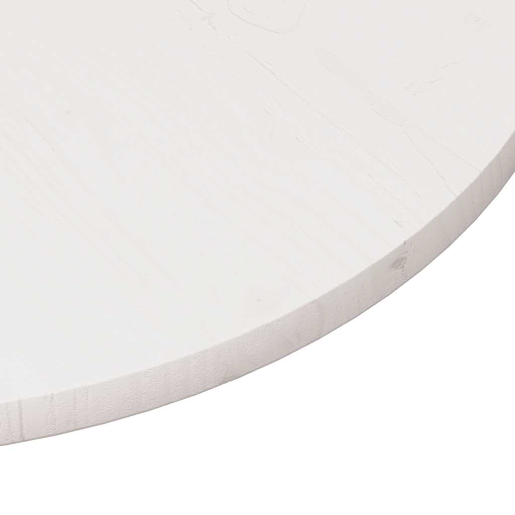 Dessus de table rond blanc Ø80x3 cm bois de pin massif