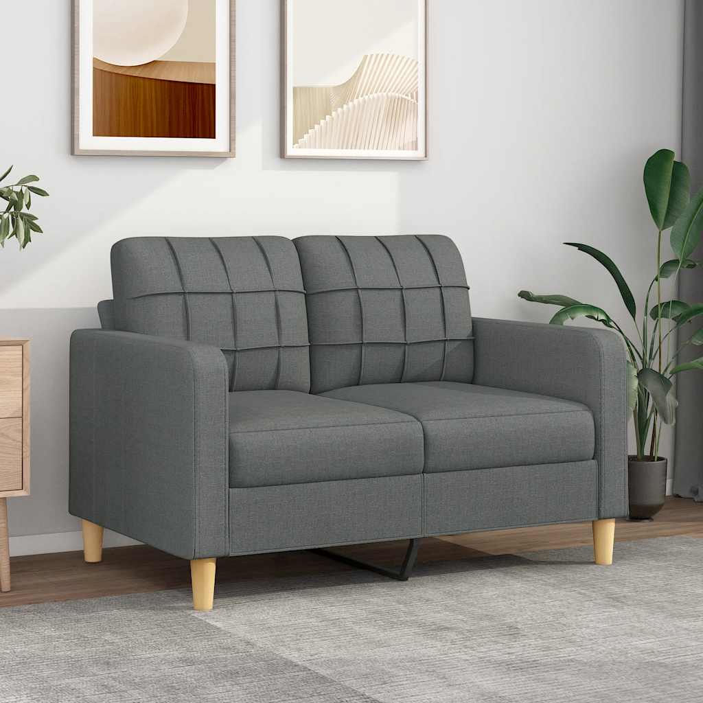 Canapé à 2 places Gris foncé 120 cm Tissu - XIOS