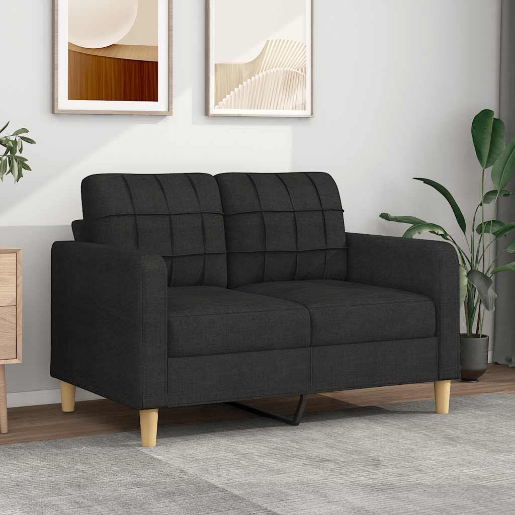 Canapé à 2 places Noir 120 cm Tissu - XIOS