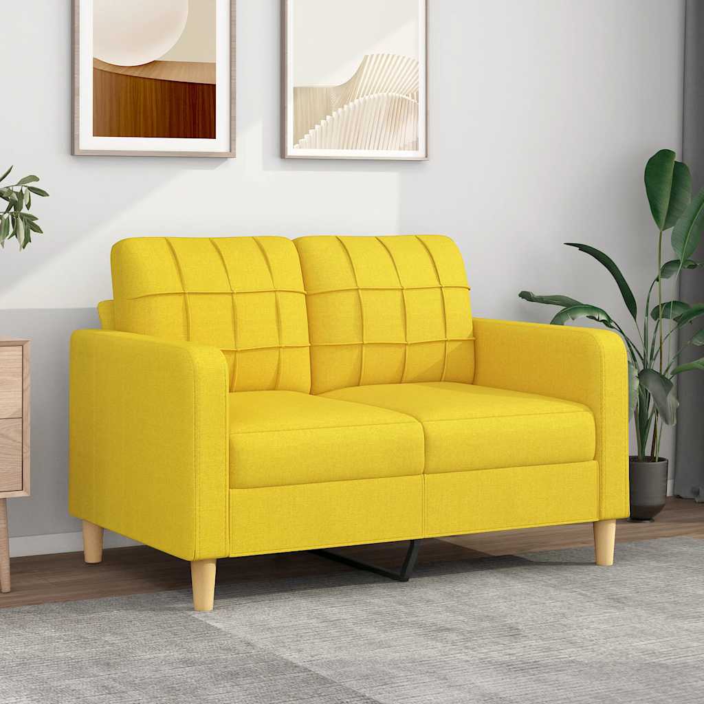 Canapé à 2 places Jaune clair 120 cm Tissu - XIOS
