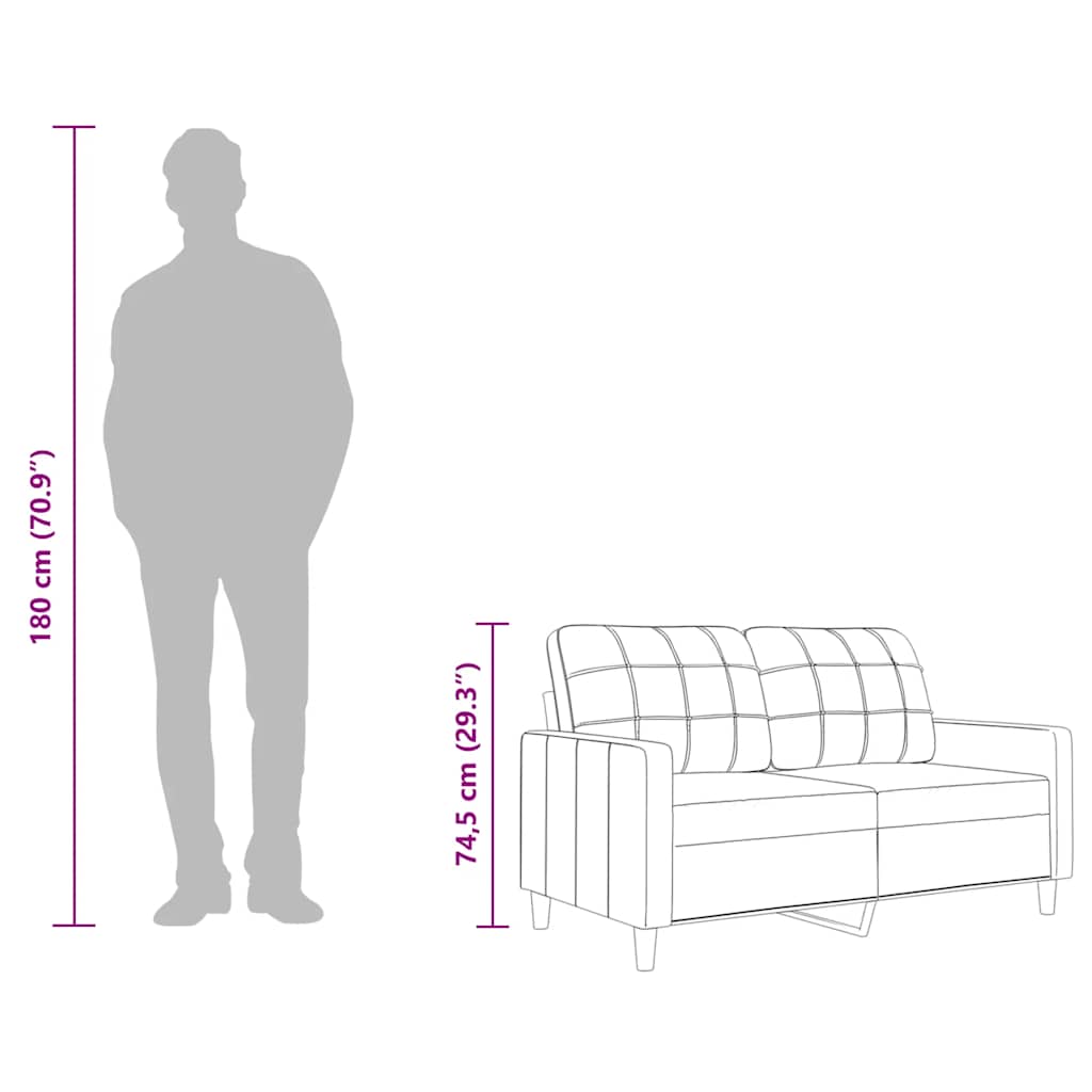 Canapé à 2 places Gris clair 140 cm Tissu - XIOS