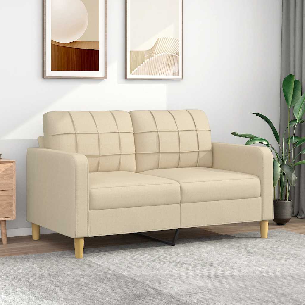 Canapé à 2 places Crème 140 cm Tissu - XIOS