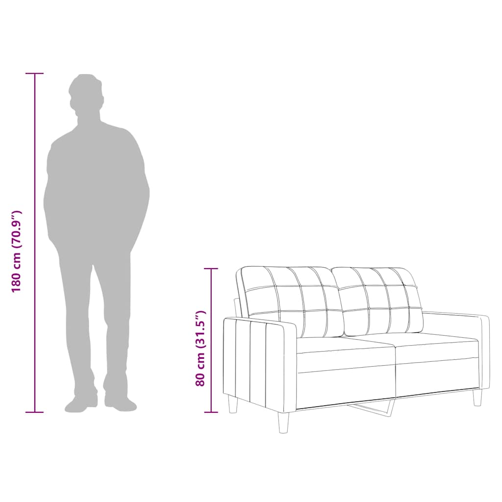 Canapé à 2 places Jaune clair 140 cm Tissu - XIOS