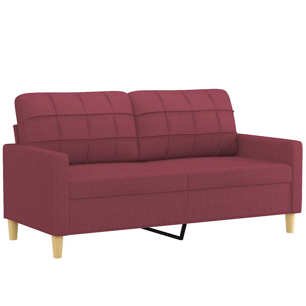Canapé à 2 places Rouge bordeaux 140 cm Tissu - XIOS
