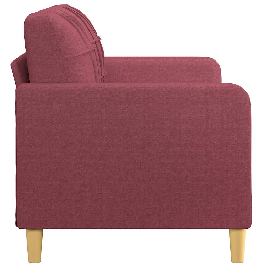 Canapé à 2 places Rouge bordeaux 140 cm Tissu - XIOS
