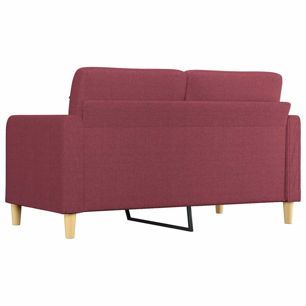 Canapé à 2 places Rouge bordeaux 140 cm Tissu - XIOS