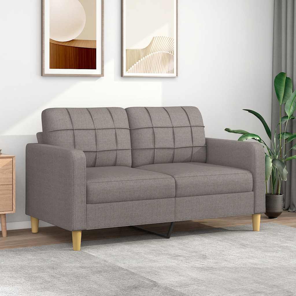 Canapé à 2 places Taupe 140 cm Tissu - XIOS