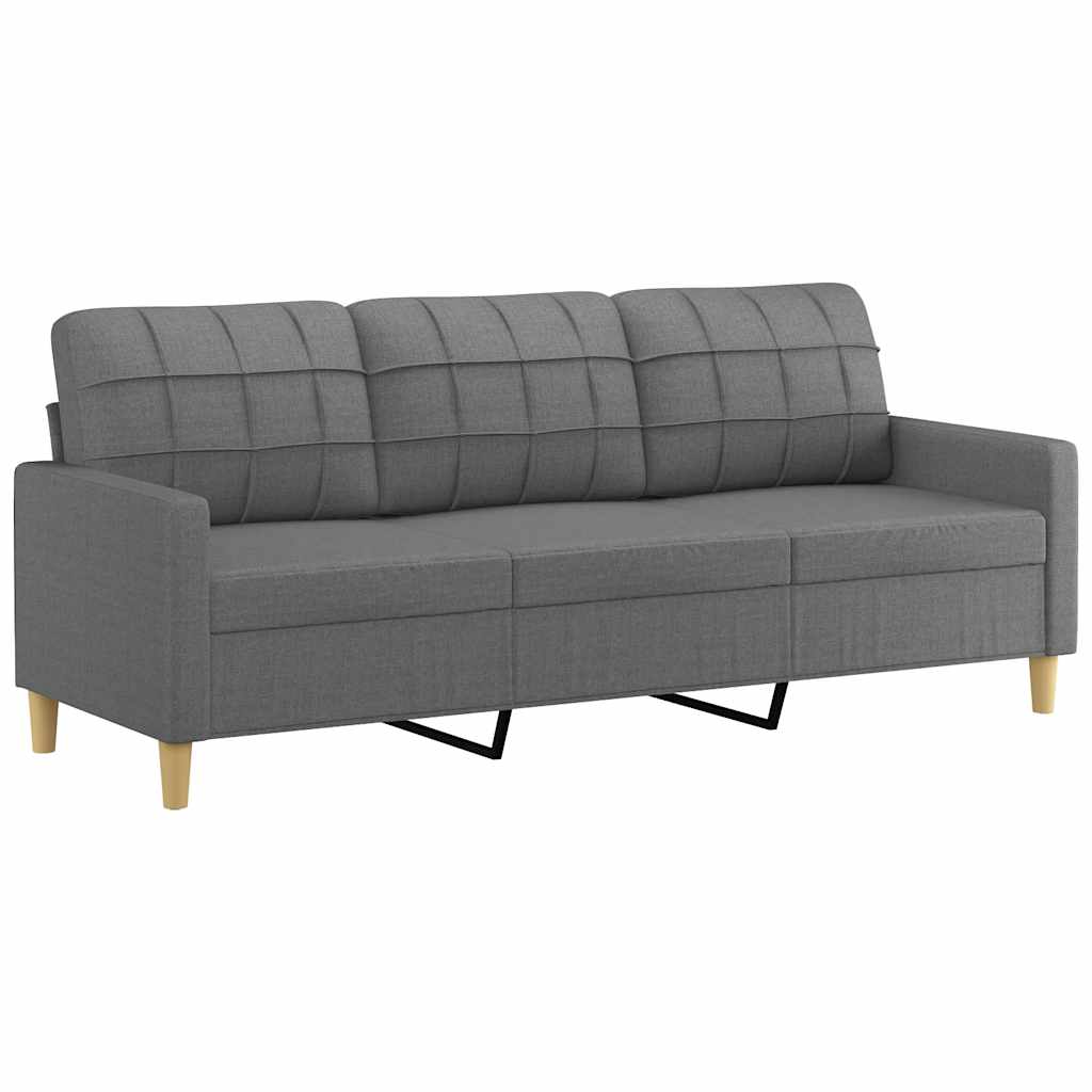 Canapé à 3 places Gris foncé 180 cm Tissu - XIOS