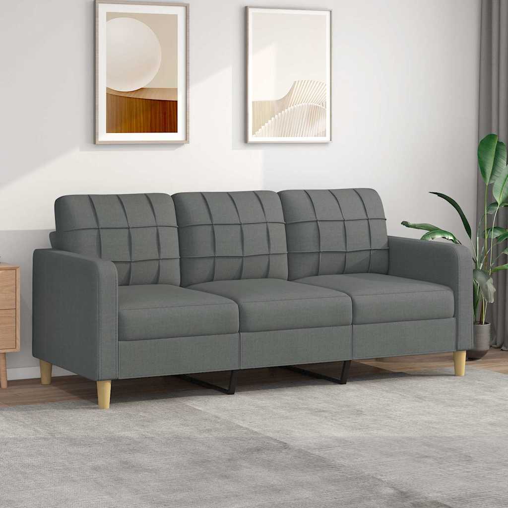 Canapé à 3 places Gris foncé 180 cm Tissu - XIOS