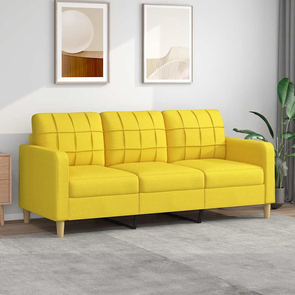 Canapé à 3 places Jaune clair 180 cm Tissu - XIOS