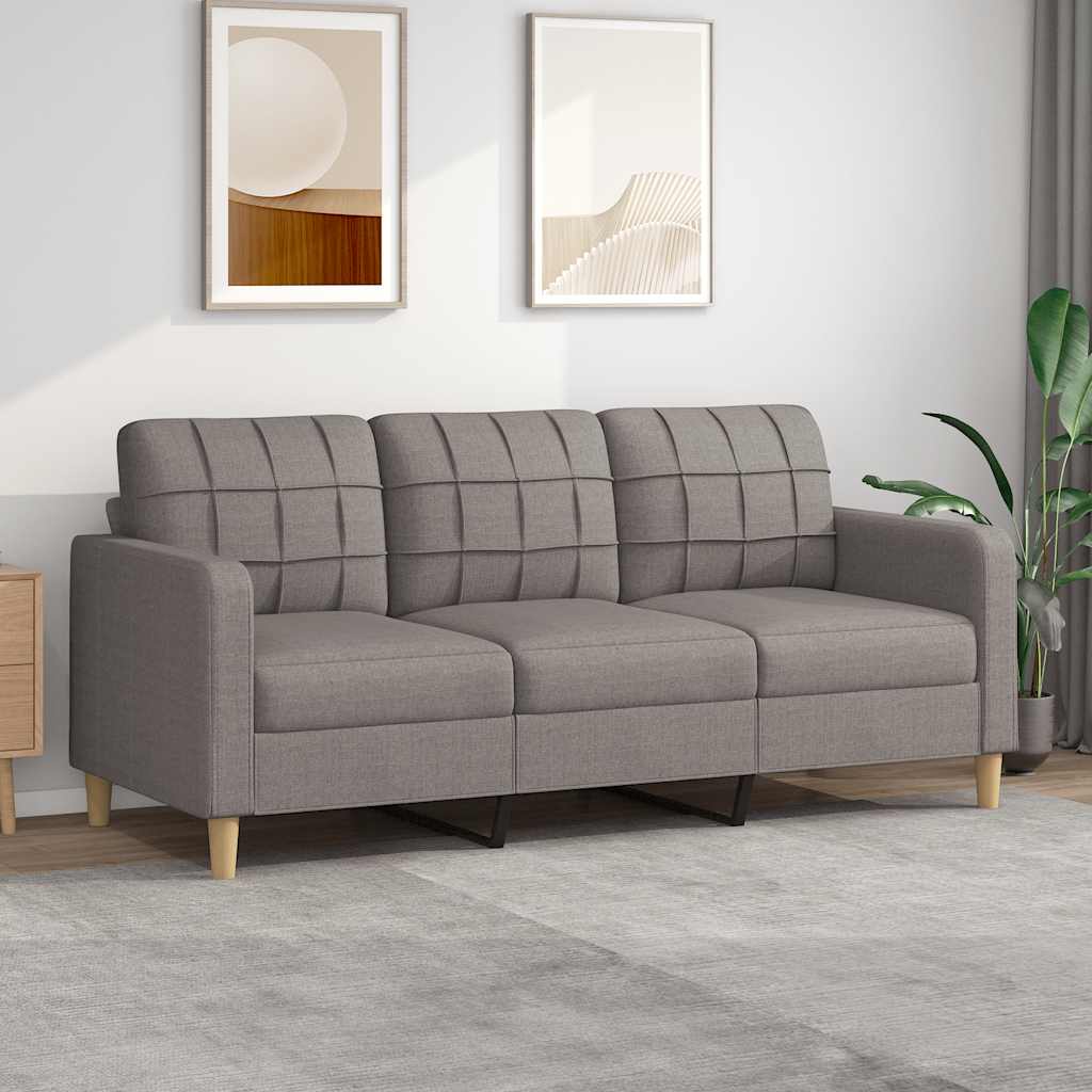 Canapé à 3 places Taupe 180 cm Tissu - XIOS