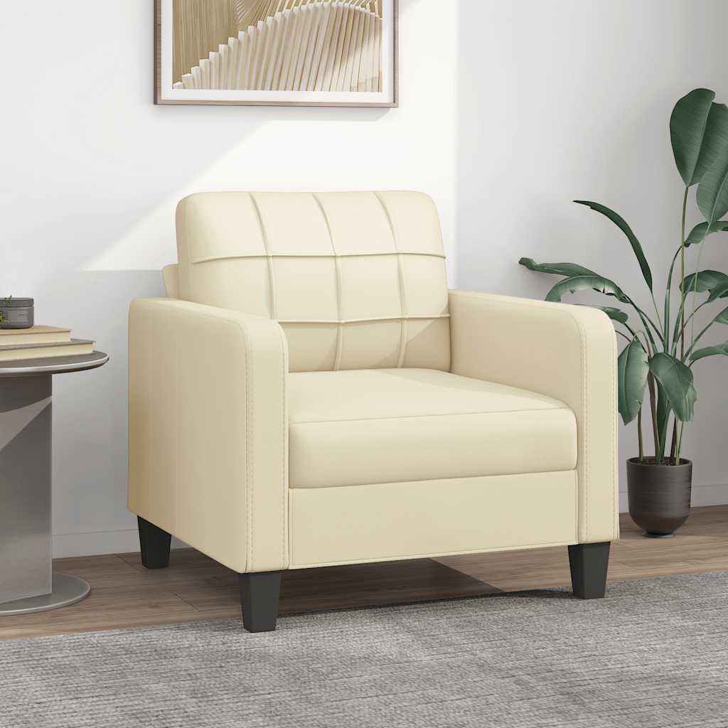 Fauteuil Crème 60 cm Similicuir - XIOS