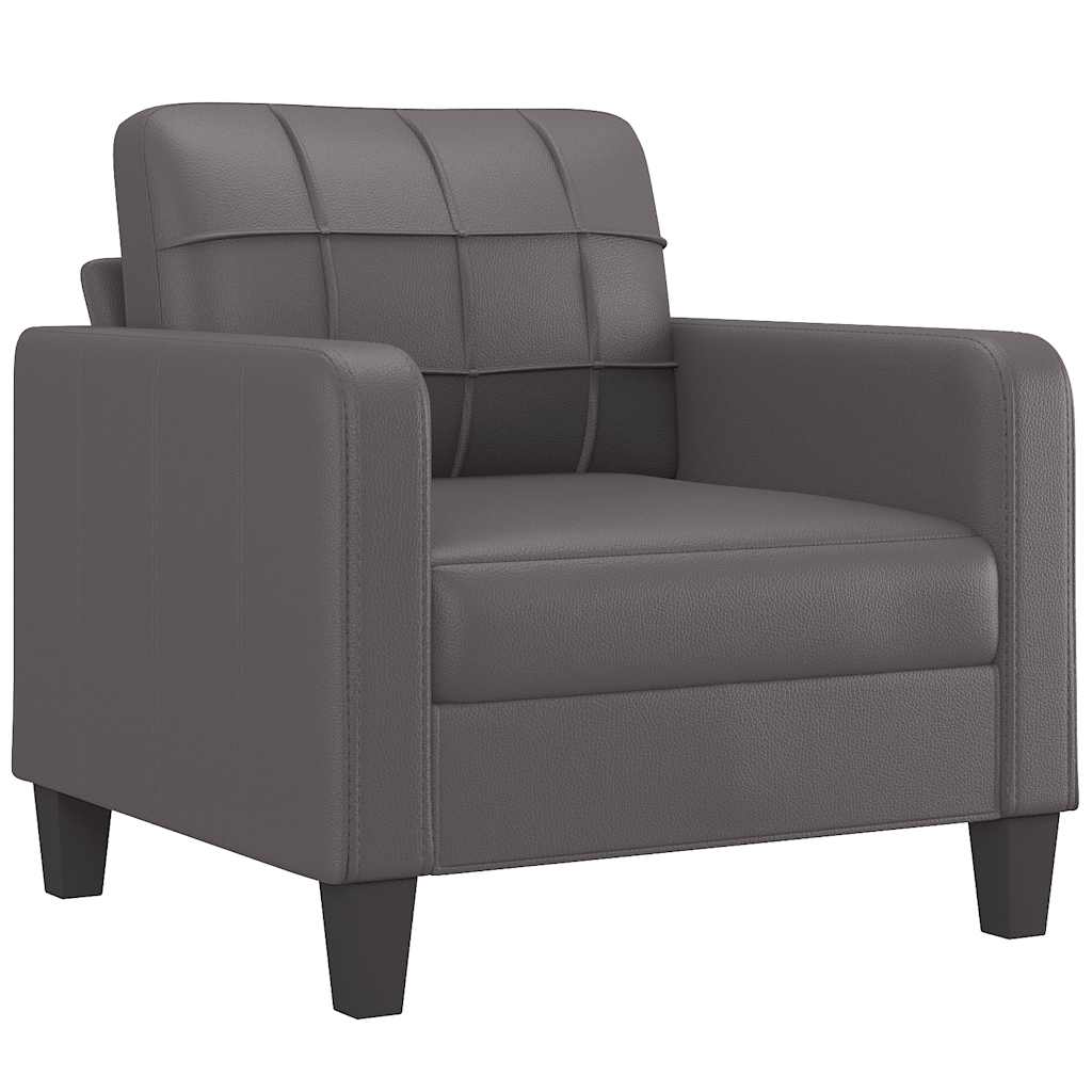 Fauteuil Gris 60 cm Similicuir - XIOS