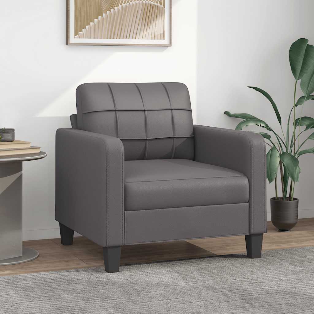 Fauteuil Gris 60 cm Similicuir - XIOS
