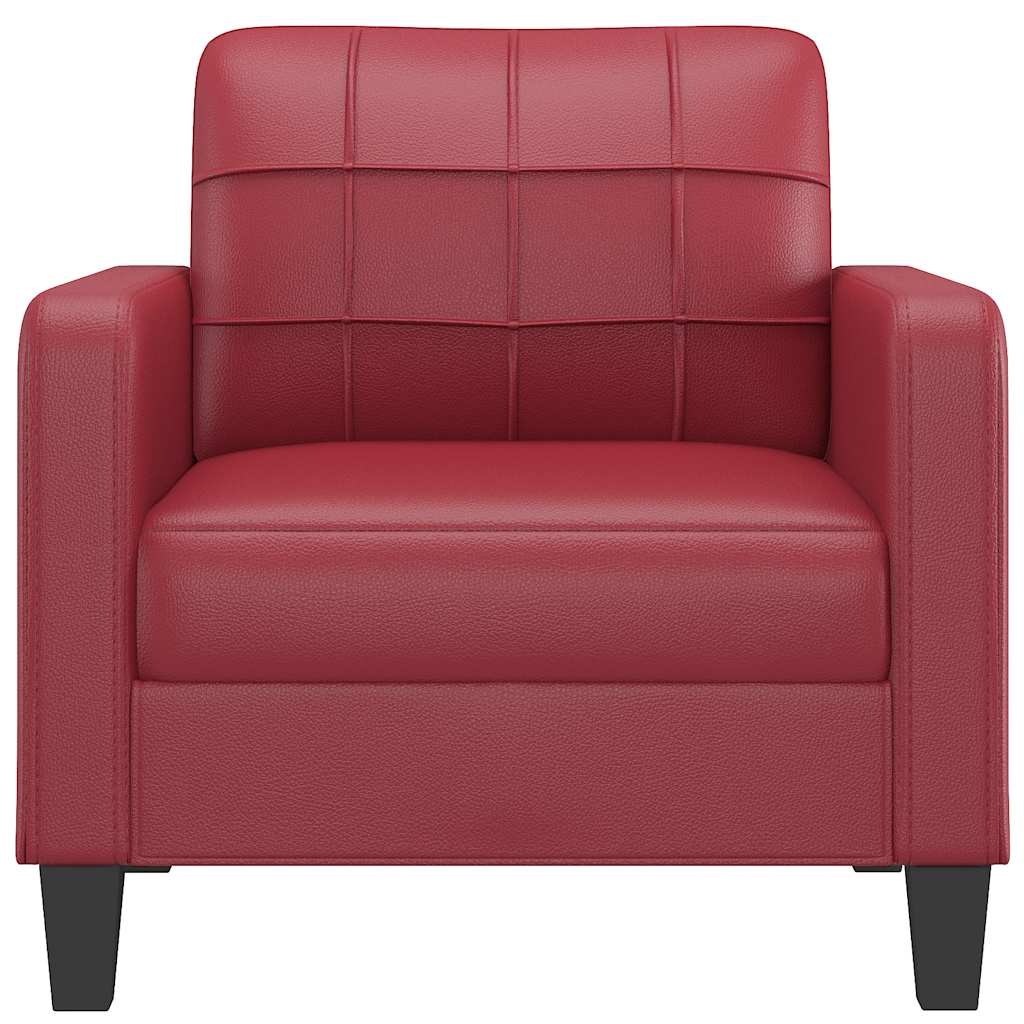 Fauteuil Rouge bordeaux 60 cm Similicuir - XIOS