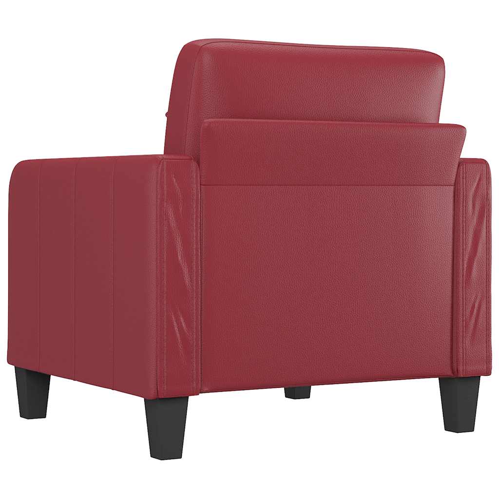 Fauteuil Rouge bordeaux 60 cm Similicuir - XIOS