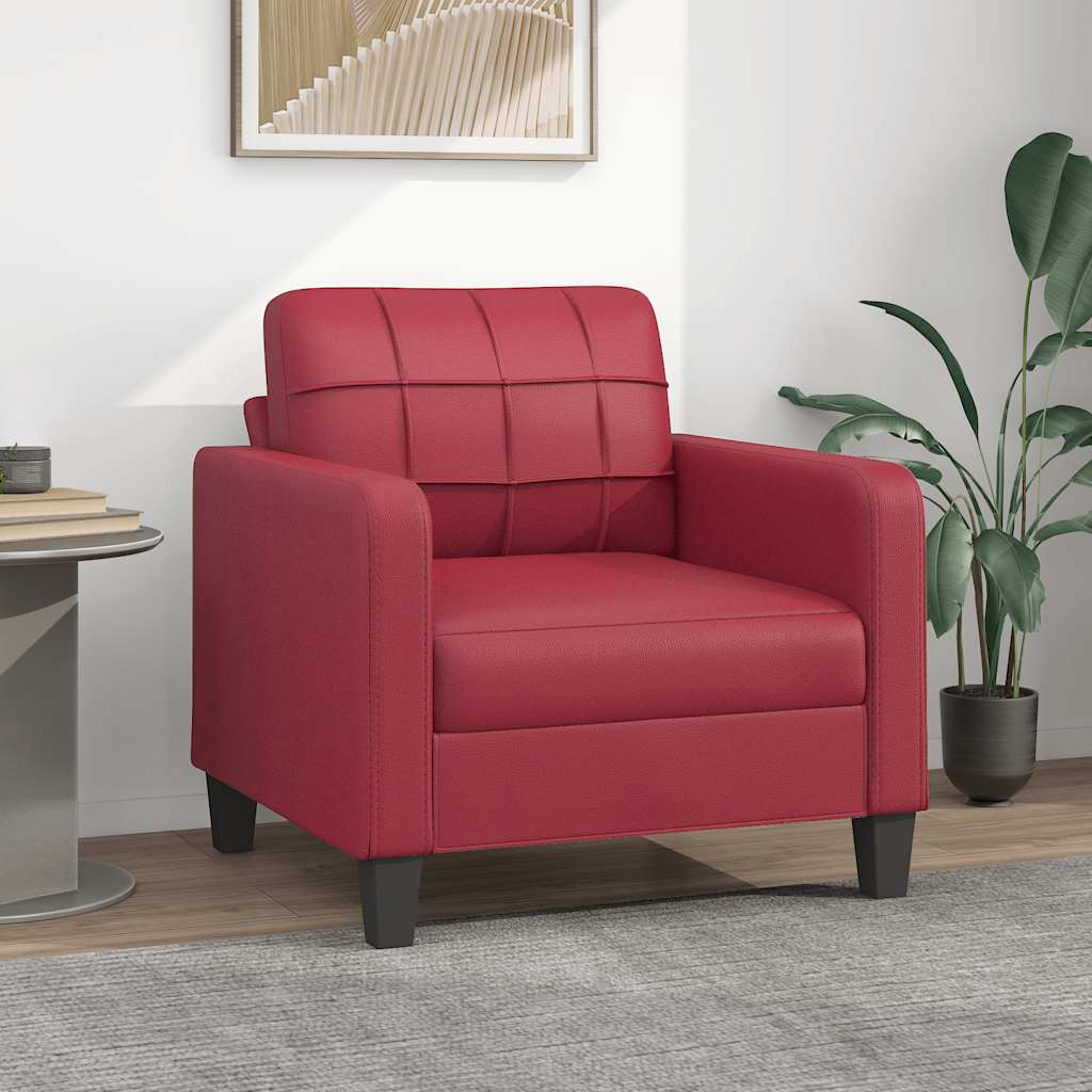 Fauteuil Rouge bordeaux 60 cm Similicuir - XIOS