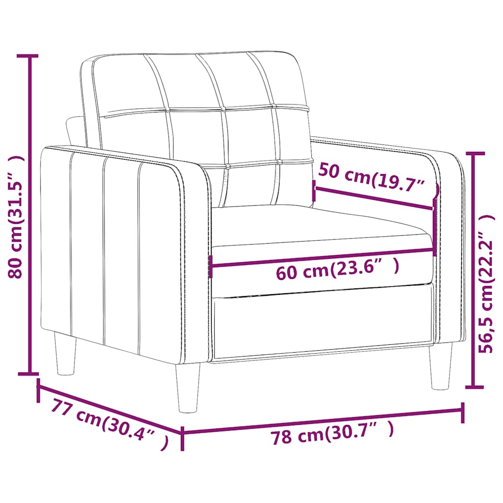 Fauteuil Cappuccino 60 cm Similicuir - XIOS