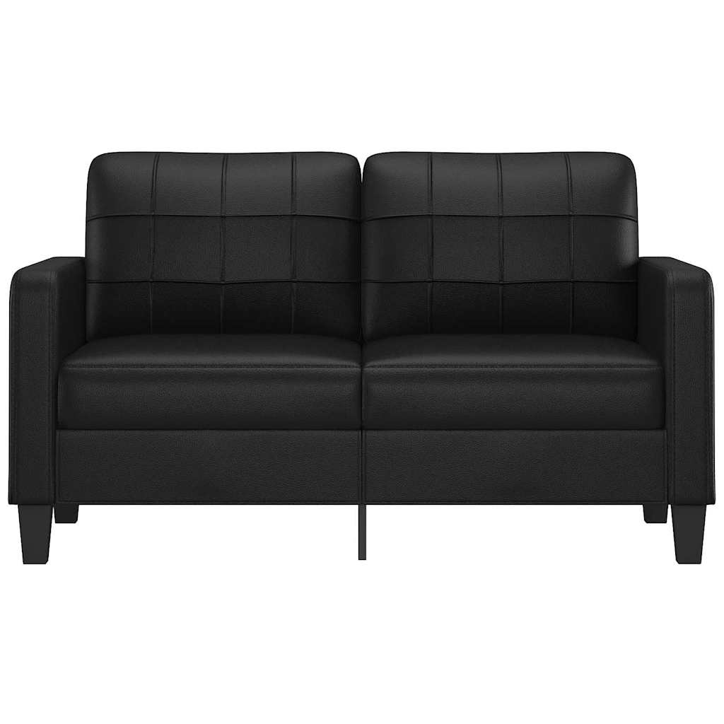 Canapé à 2 places Noir 140 cm Similicuir - XIOS