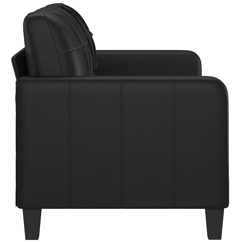 Canapé à 2 places Noir 140 cm Similicuir - XIOS