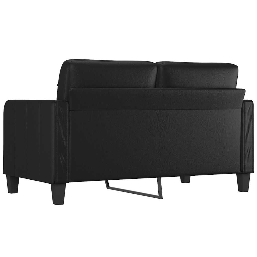 Canapé à 2 places Noir 140 cm Similicuir - XIOS