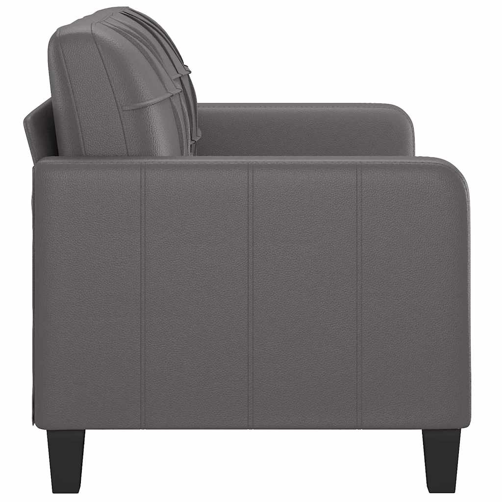 Canapé à 2 places Gris 140 cm Similicuir - XIOS