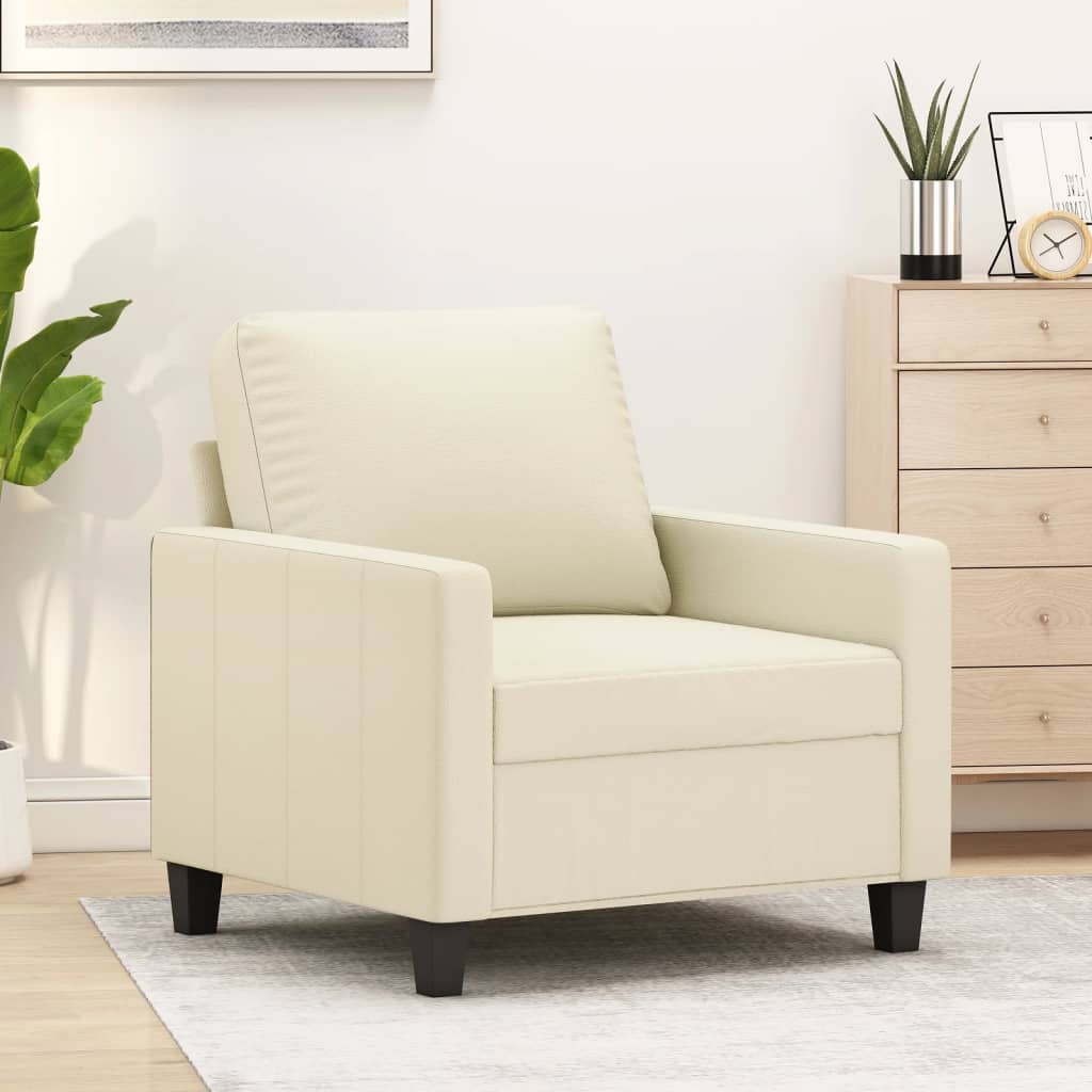 Fauteuil Crème 60 cm Similicuir - XIOS