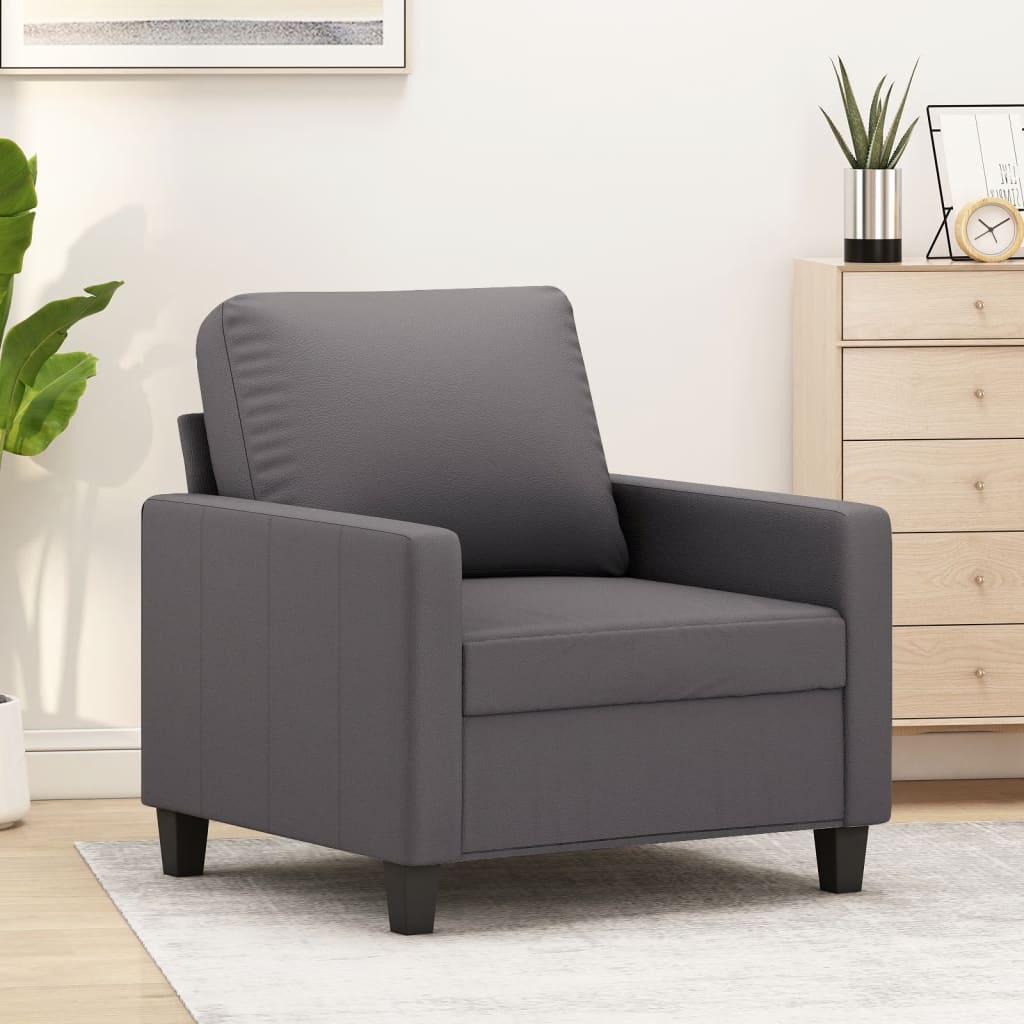 Fauteuil Gris 60 cm Similicuir - XIOS