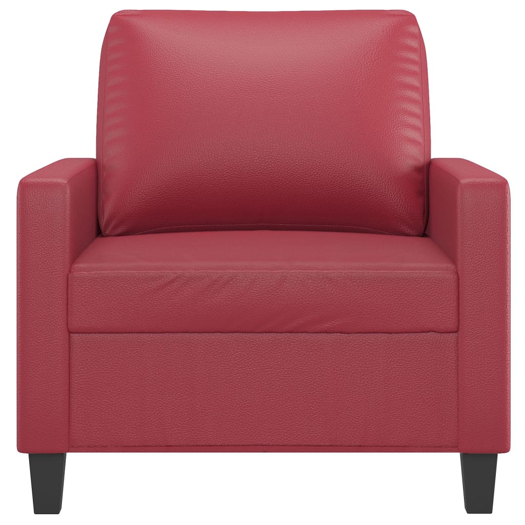Fauteuil Rouge bordeaux 60 cm Similicuir - XIOS