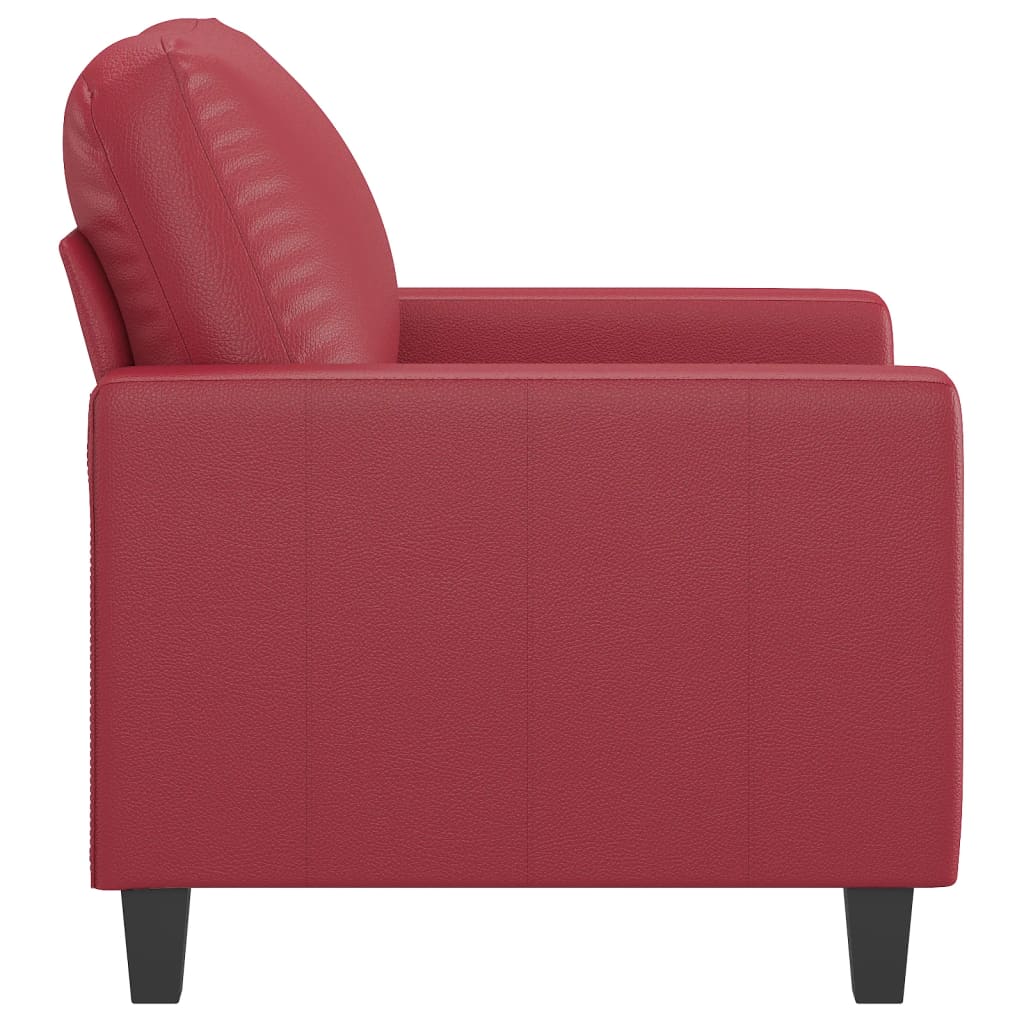 Fauteuil Rouge bordeaux 60 cm Similicuir - XIOS