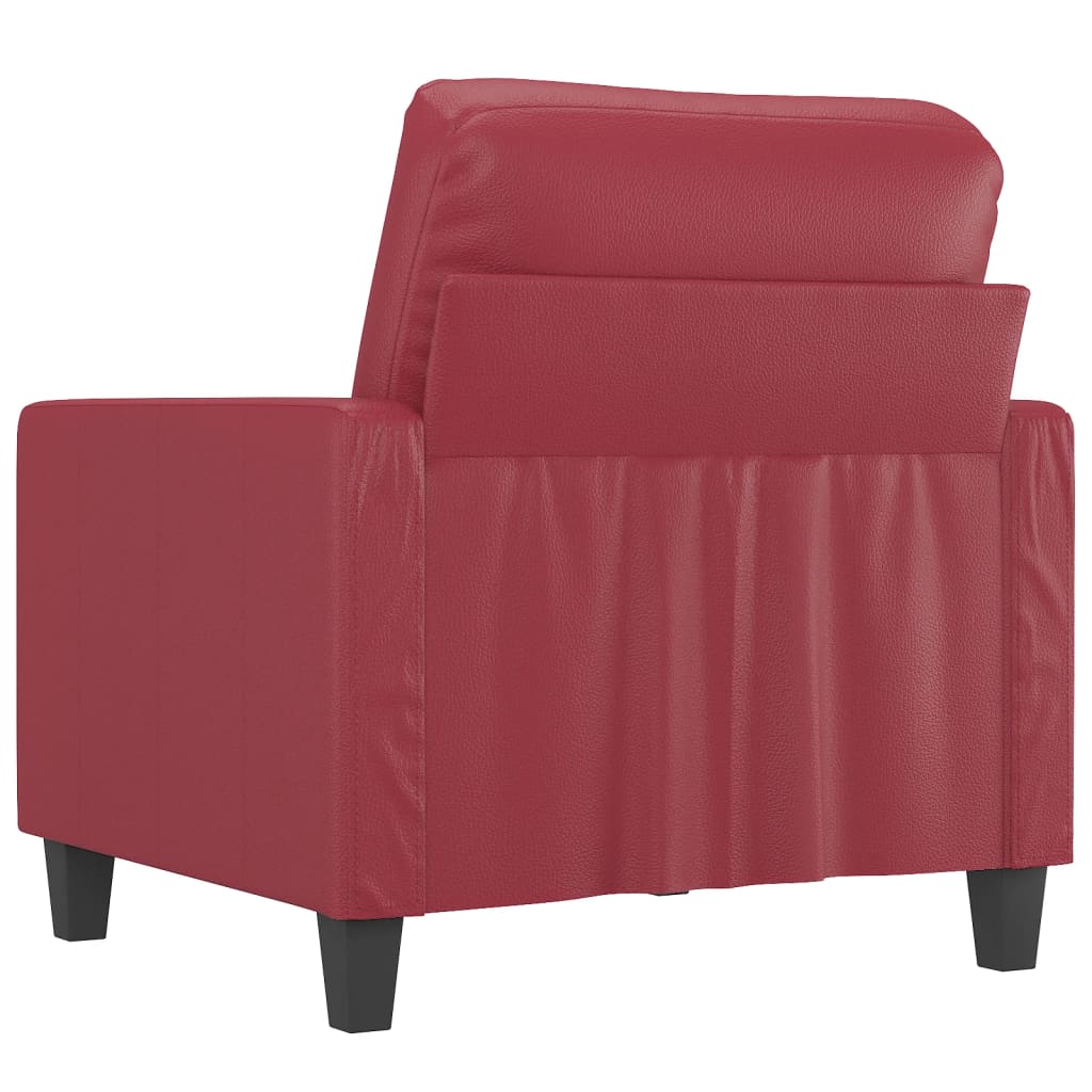 Fauteuil Rouge bordeaux 60 cm Similicuir - XIOS