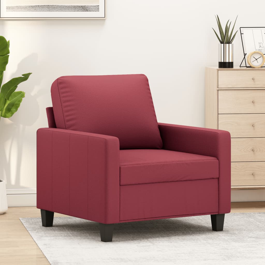 Fauteuil Rouge bordeaux 60 cm Similicuir - XIOS