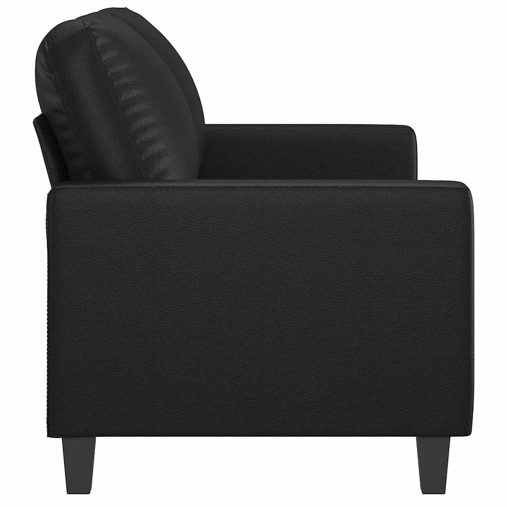 Canapé à 2 places Noir 120 cm Similicuir - XIOS
