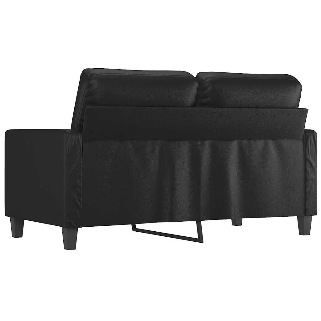 Canapé à 2 places Noir 120 cm Similicuir - XIOS