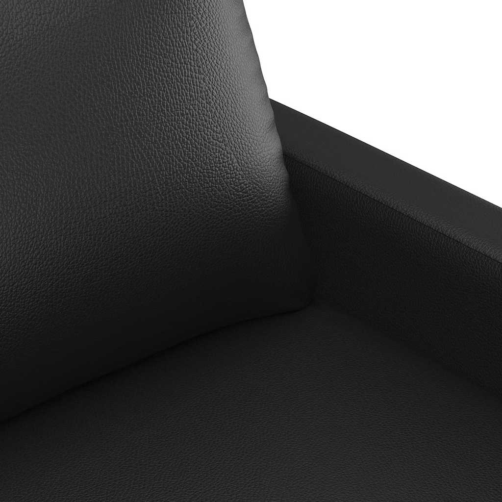 Canapé à 2 places Noir 120 cm Similicuir - XIOS