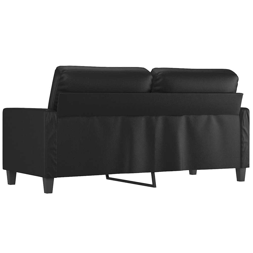 Canapé à 2 places Noir 140 cm Similicuir - XIOS