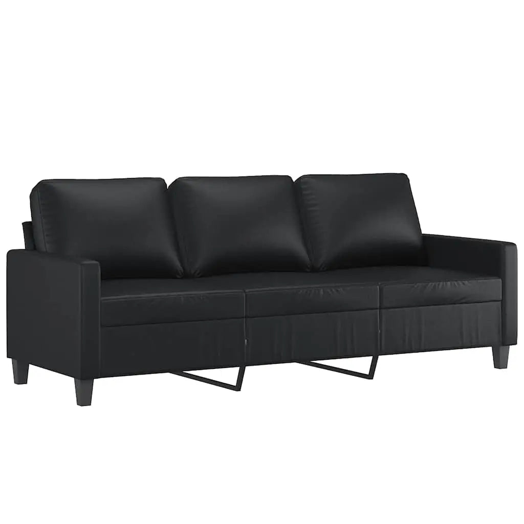 Canapé à 3 places Noir 180 cm Similicuir - XIOS