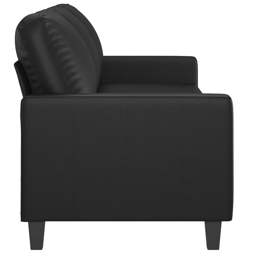 Canapé à 3 places Noir 180 cm Similicuir - XIOS