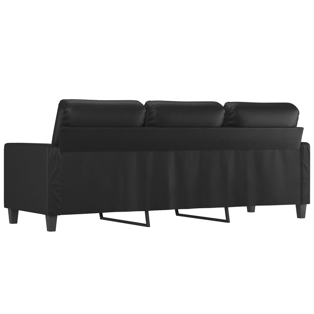 Canapé à 3 places Noir 180 cm Similicuir - XIOS