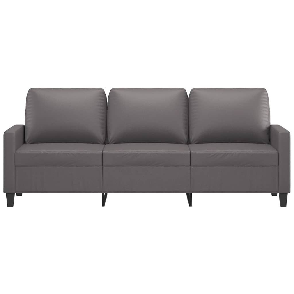 Canapé à 3 places Gris 180 cm Similicuir - XIOS